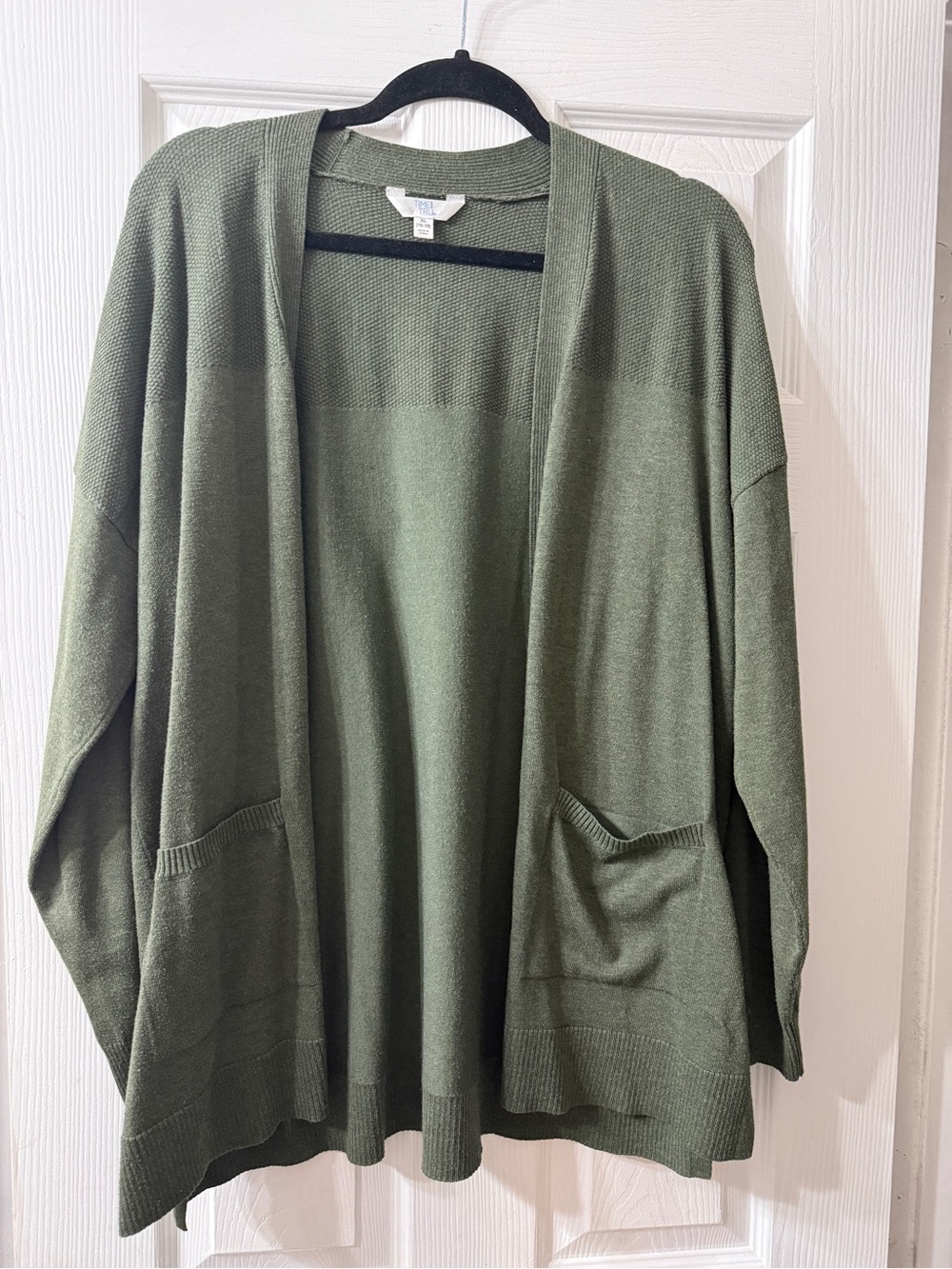 Time and Tru Olive Green Knit Cardigan